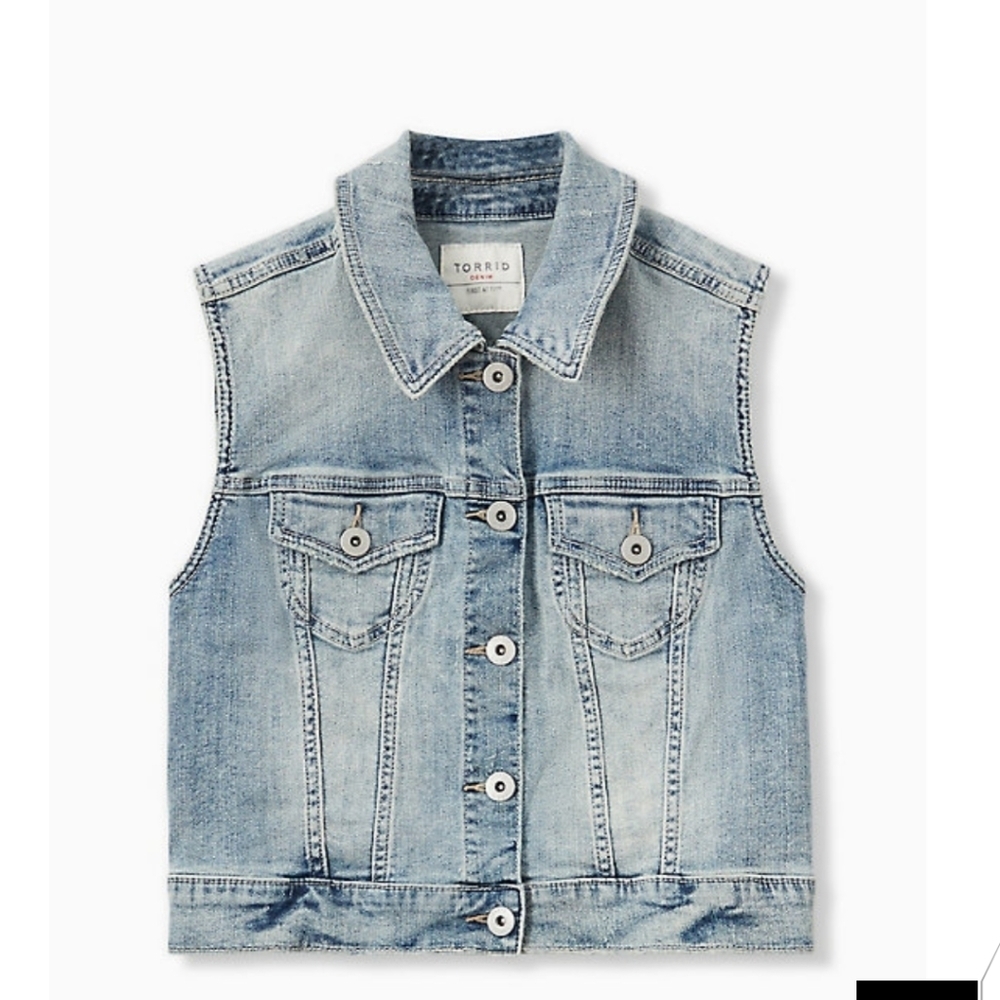 🆕CROP DENIM VEST - LIGHT WASH